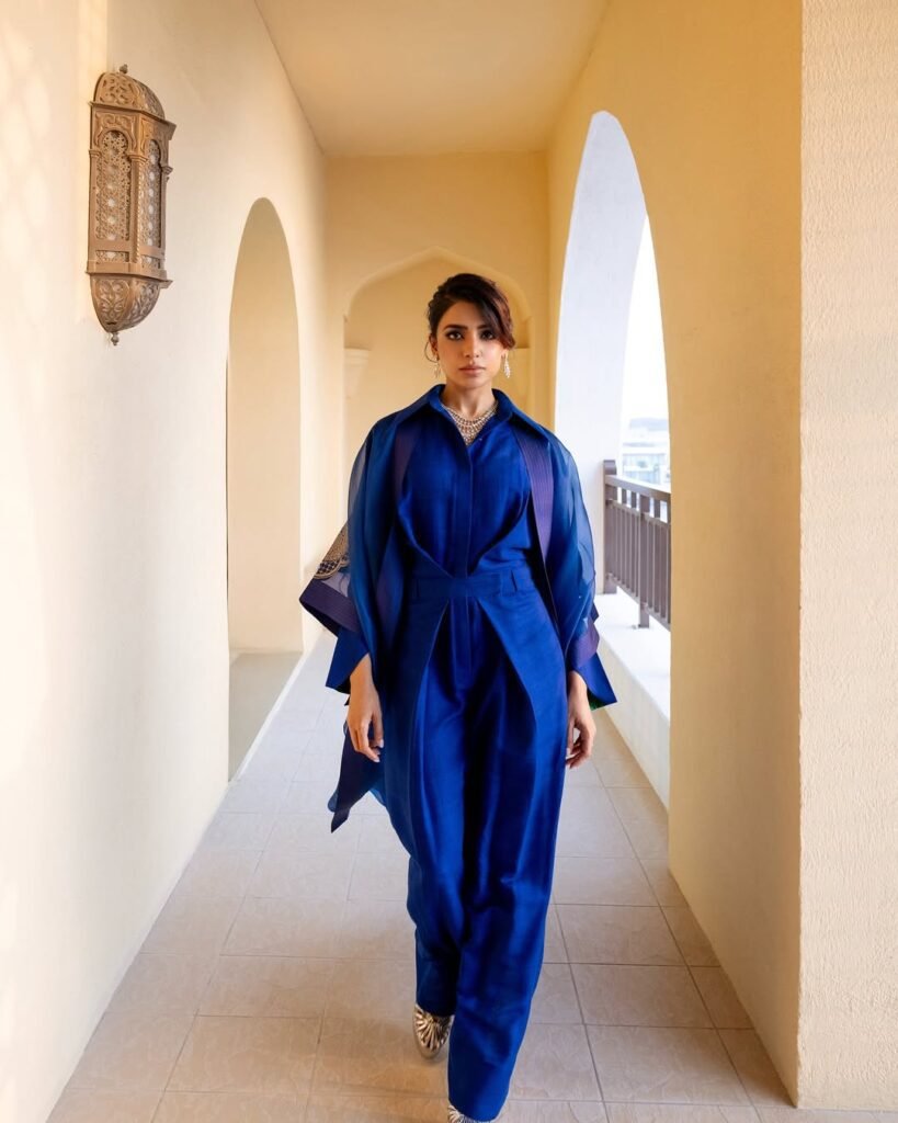Samantha Ruth Prabhu Stuns in a Blue Dress – A Mesmerizing Look