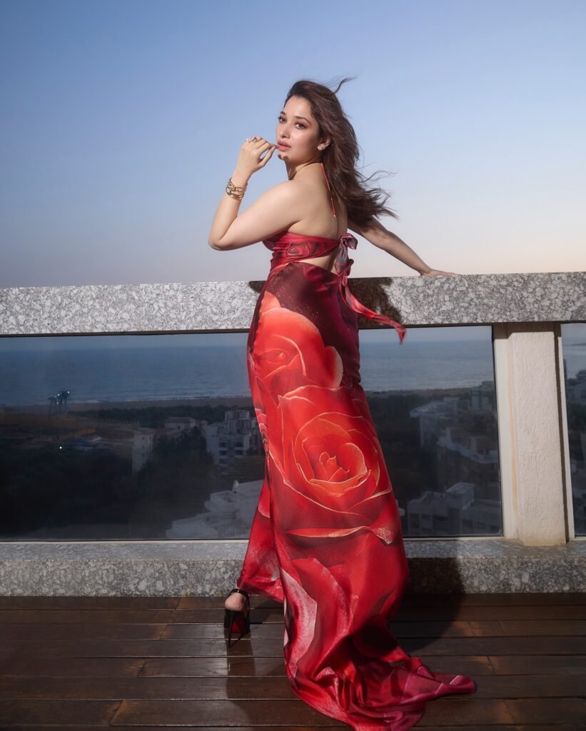 Tamannaah Bhatia Stuns in Red Dress – A Glamorous Fashion Statement