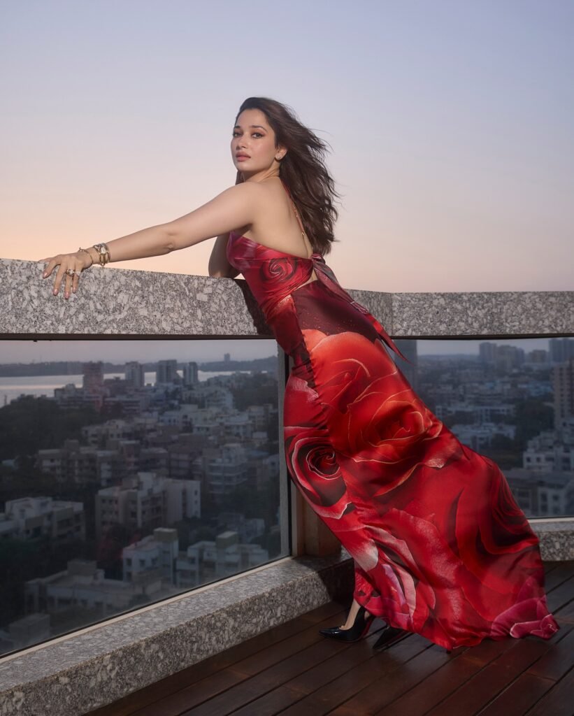 Tamannaah Bhatia Stuns in Red Dress – A Glamorous Fashion Statement